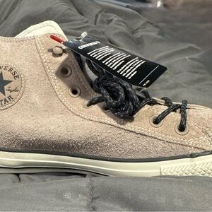 Converse Beige Suede High-Top Sneakers